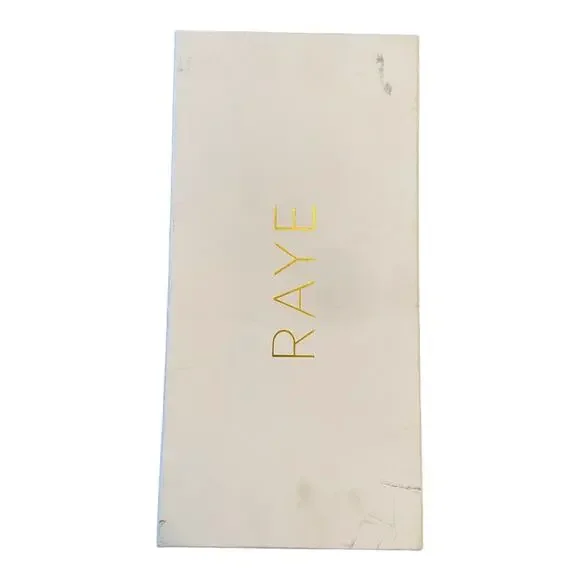 Raye Lavan Leather Heels Mule Crystal Embellishments Square Toe Black Size 8 - Picture 12 of 13